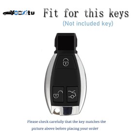 Ysbxitu Key Box Keyless Go Protection Car Key Case Key Case Cover for Mercedes W211 W204 C E M S Class Smart Remote Control Protective Case Gift Idea, A Black