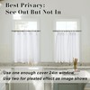 32 Inch Length,White Linen Kitchen Curtains,Extra Wide Small Bathroom Curtains