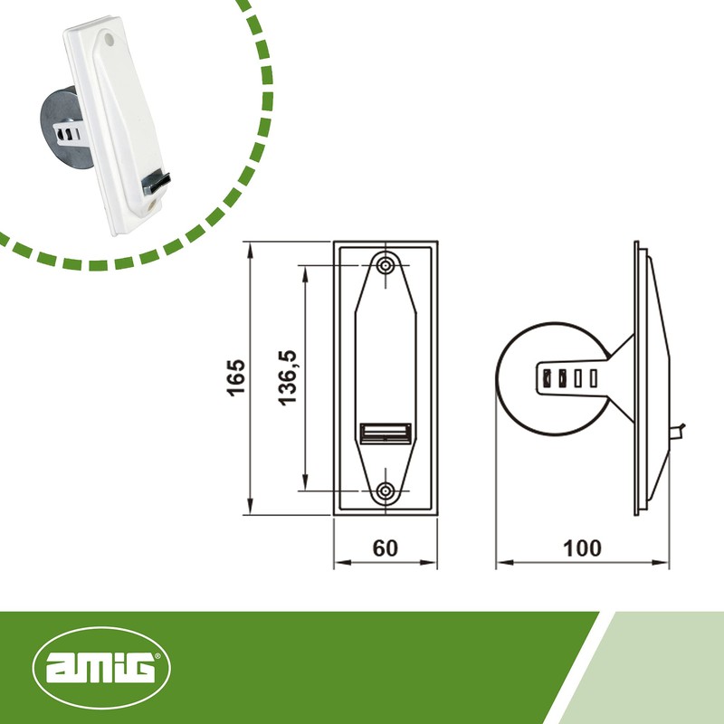 Amig - Compact Roller Blind Winder for Installation or Under