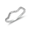 Sterling Silver 2mm Wave Ring with Clear CZ Crystals -