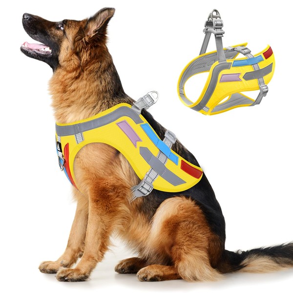 Yellow & Orange Winged Dog Harness - Adjustable No-Pull Vest