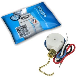 HQRP Ceiling Fan Switch Compatible with Zing Ear ZE-208s E89885, Satco 80-1983, Wu Pin LJY209A, Harbor Breeze 33905 3-Speed 4-Wire Pull Chain Fan Light Switch with 4 Pre-Installed Wires, UL Listed