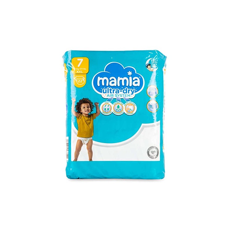 T Mamia Nappies Ultra Dry Air System 22 Pack/Size 7