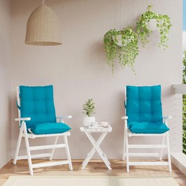 Heemab Lowback Chair Cushions 2 Pack Light Blue Fabric, Water Resistant, Soft Filling for Outdoor and Indoor Use