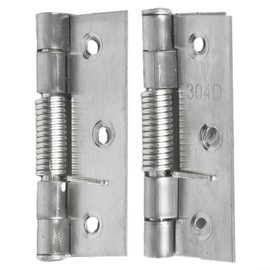 2Pcs Self Closing Spring Hinges Stainless Steel Spring Door Internal Hinge Gate Automatic Opening Continuous Door Hinges(3inch)