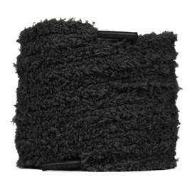 Slaace Fluffy Laces for Sneakers - 19/32" Puffy Shoe Laces - Fuzzy Thick Laces for Casual Shoes | Black, 47" (120cm)