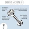 Stachelkleid Labret Piercing Titanium Zirconia Silver Push-in Without Thread Cartilage