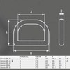Pack of 5 Sturdy D-Ring "SA" Made of Nylon, Plastic