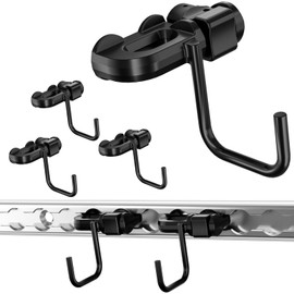 Vandrabase 4Pcs L Track U-Hook Double Stud Tie Down Fitting, 1500 lbs Breaking Strength, Carbon Steel with Rust-Resistant Coating, Quick Release, L Track Accessories for Trailer, Truck, Garage Use