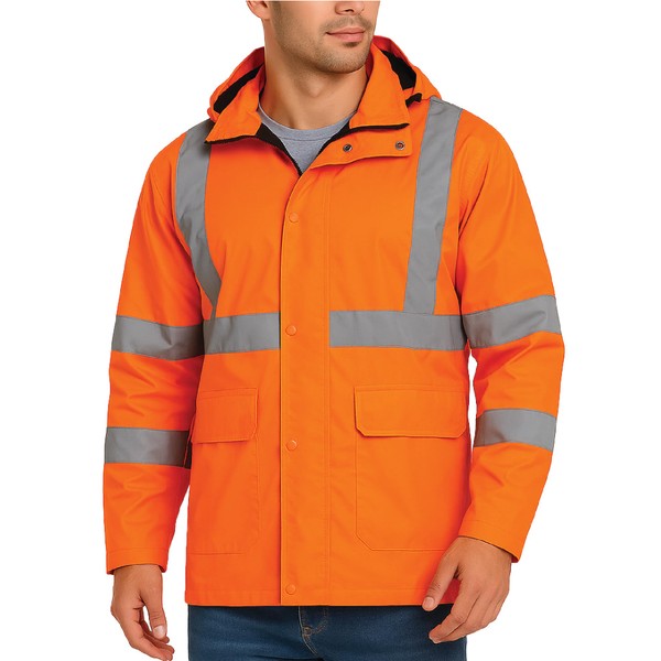 Bass Creek Outfitters Mens Rain Jacket - Waterproof Hooded High