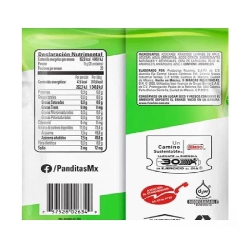 RICOLINO 2 Pack PANDITAS RICOLINO FRUITS FLAVOR - 1KG