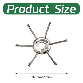 fKiZanthene 1 Pcs Steel Wire Strimmer Head, Durable Strimmer Head, 180mm Diameter Trimmer Attachment for Garden, Patio & Path Weed Removal