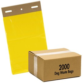 Zero Waste USA - The MITTN Bag® - MittN Dog Waste Header Bags with 7" gusset bottom creates a 'mitt' for easy pick-up - Fits all header dispensers - Yellow 20 headers = 2,000 Bags