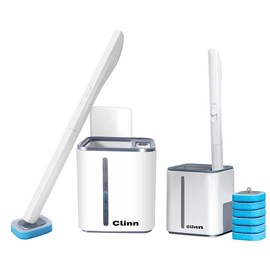 Magic Wand Disposable Toilet Clean Kit | Disposable Toilet Cleaning Brush Set including12 Brush Heads, Toilet Stick and Storage Box for Bathroom Cleaning