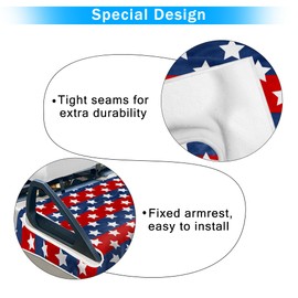 YOKYHOM Red Golf Cart Seat Covers, American Flag Design Golf Cart Seat Towel Blanket Keeps Seat Cool and Clean, 100% Microfiber, for EZGO, Yamaha, Club Car and More 2-Seat Golf Carts, 51''x 31''