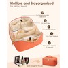 Large Capacity Travel Cosmetic Bag for Women,Portable Makeup Bag,Open Flat