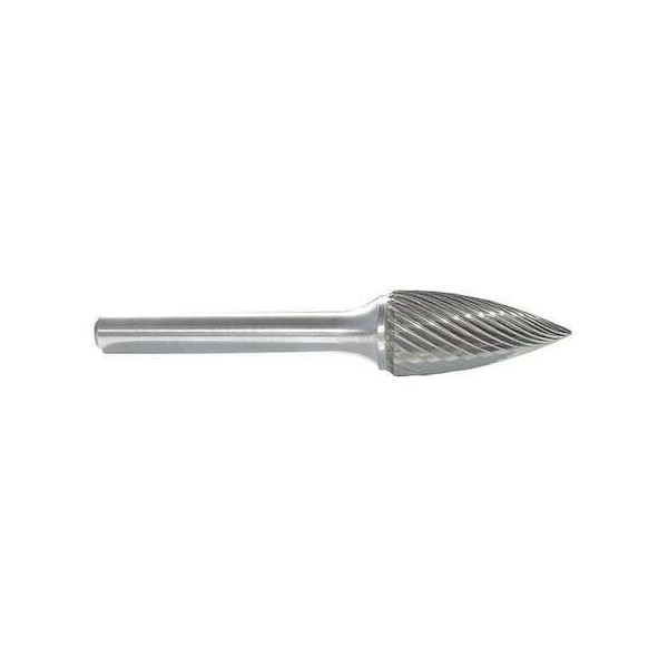 Zoro Select 310-001154 Carbide Bur,Flame,1/2 In,1/4 Shank