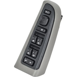 15883319 Master Power Window Switch & Gray Bezel Assembly with Folding Mirror Switch Fit for 2003-2006 Chevy Silverado Avalanche Suburban Tahoe, GMC Sierra Yukon, Hummer H2, Escalade, 920-022 DWS# 394