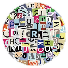 100Pcs Alphabet Letter Stickers, Waterproof Stickers for Scrapbook, Laptop, Computers, Skateboards, Water Bottles and Gift