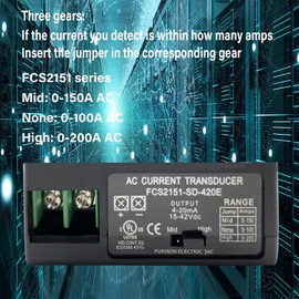 Current Transmitter, FCS2151-SD-420E Current Transducer Transmitter Transformer Sensor AC Current Converter 0-200A