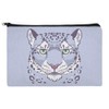 Spotted Snow Leopard Face Makeup Cosmetic Bag Organizer Pouch