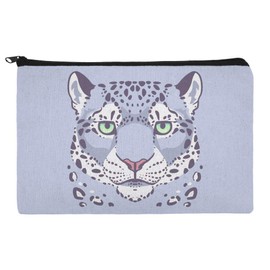 Spotted Snow Leopard Face Makeup Cosmetic Bag Organizer Pouch