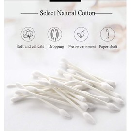 Cotton Swabs 800 Pieces, Double Precision Tips with Paper Stick, 4 Packs of 200 Pieces (Double Pointed)