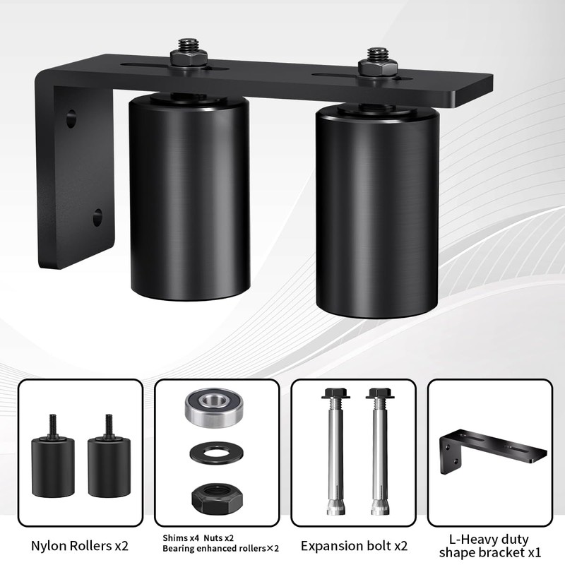 Sdstone Slide Gate Guide Roller 3" Black with L Rear