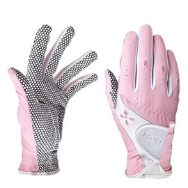 PGM - Guantes de golf para mujer, un par, sistema de agarre mejorado, fresco y cómodo, Practice, Rosado, 21