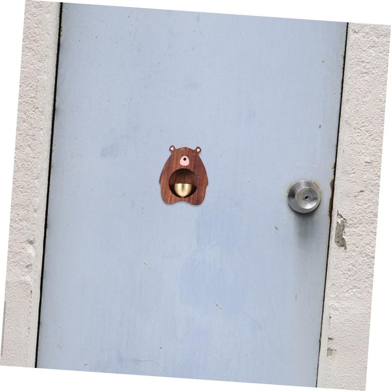 ORFOFE Brass Wood Bear Doorbell Magnetic Chime Entryway Bell Attractive