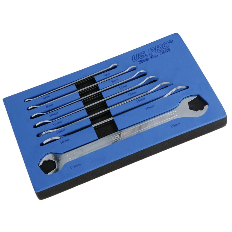 Ultra Thin Ratcheting Action Spanner Wrench Set Double Ended 6