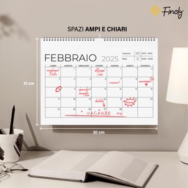 Finoly - ITALY Wall Calendar - Wall Calendar 2025 - Monthly Calendar Oct 24 to Dec 25 - Family Calendar for Wall Hanging -Monthly Calendar Planner, Calendar 2025 (Minimalist)