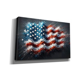 Epic Graffiti 'American Flag Paint Splash Style' by Rey Klimt Canvas Wall Art, 40" x 26"