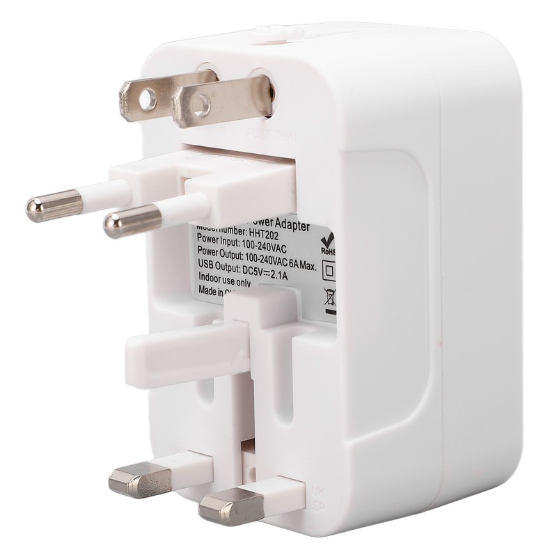 Multifunctional Power Converter with USB Ports Universal Adapter Socket 100‑240VAC