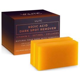 VALITIC Kojic Acid Dark Spot Remover Soap Bars Vitamin C Retinol Collagen Tumeri