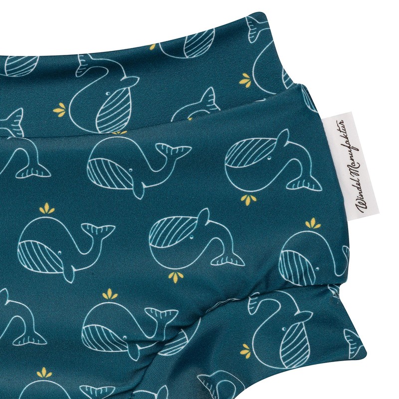 Windelmanufaktur waschbare und wiederverwendbare Schwimmwindel, Badewindel (Wale, M)