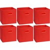 6 Pack - SimpleHouseware Foldable Cube Storage Bin with Handle,
