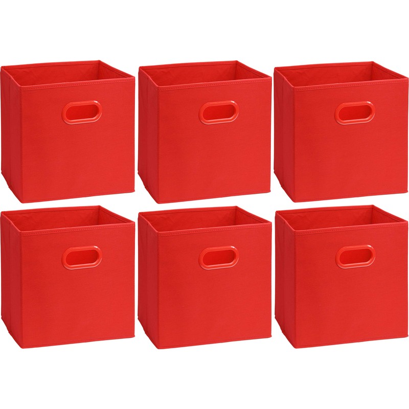 6 Pack - SimpleHouseware Foldable Cube Storage Bin with Handle,