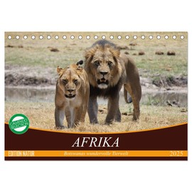 Botswana's Wonderful Wildlife (Desk Calendar 2025 DIN A5 Landscape), CALVENDO Monthly Calendar