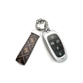 Gen dima CAR KEY RING - Vintage Leather Interior Keychain with Anti-Lost D-Ring - Car Accessory Key Rings (curry)