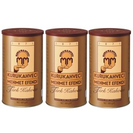 Kurukahveci Mehmet Efendi Turkish Mocha - Traditional Coffee Enjoyment from Istanbul - Intensive Aromatic & Finely Ground - Perfect for Cezve Preparation (3 x 500 g, Mocha)
