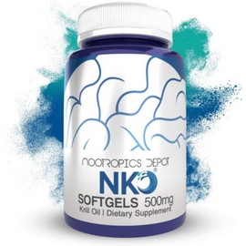 Supplements Body Fat Nootropic Depot NKO™ Krill Oil Softgels |500mg 180 pieces DHA + EPA Omega 3 containing astaxanthin, 1 Count (Pack of 180), 180 tablets, 1 piece / 영양제 체지방 누트로픽 디포 NKO™ 크릴 오일 소프트젤 | 500mg 180개 DHA + EPA 아스타잔틴 함유 오메가 3, 1 Count (Pack of 180), 180정, 1개