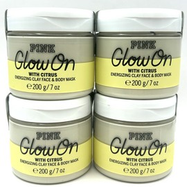 Victoria's Secret NEW 4 VICTORIA'S SECRET GLOW ON WITH CITRUS ENERGIZING CLAY FACE BODY MASK 7 OZ