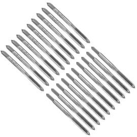 sourcing map 10 Set Metric Hand Taps, M3 x 0.5 H2 Thread Taper + Bottom Tap, 9CrSi Alloy Tool Steel Screw Threading Milling Tapping Tool Kit