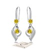 Yellow Earrings Sterling Silver Drop Earrings for Women, Silver Earrings
