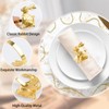 URROMA 12pcs Gold Rabbit Napkin Rings Metal Rabbit-Shaped Napkin Holders