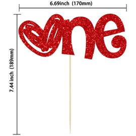 Ephlyn - Decoración para tartas con forma de corazón, con purpurina, para el día de San Valentín, primer cumpleaños, decoración para tartas de bebé, cumpleaños, fiesta, decoración de tartas, color