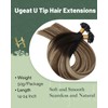Ugeat 22 Inch Utip Hair Extensions Human Hair Black to