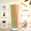1000 Pcs Colorful Disposable Drinking Plastic Straws Bulk, Long Straight
