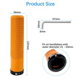 xiaoxiaozhijia Ergonomic Bicycle Grips, 22 mm Universal Bicycle Handles, Suitable for Mountain Bike, Road Bike, Folding Bike, City Bike, Scooter Bicycle Handlebar (Yellow)